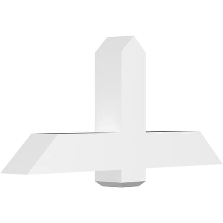 Ekena Millwork Eugene Architectural Grade PVC Gable Bracket, 48"W x 22"H x 6"D x 6"F, 11/12 Pitch GBP048X22X0606EUG00